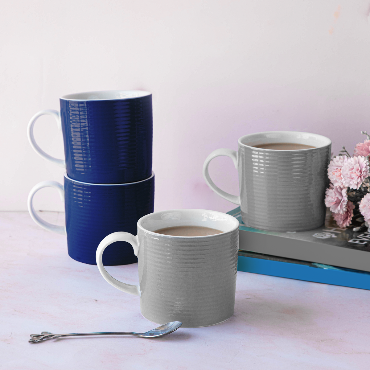 Ripple Mugs Set of 2 - Cobalt