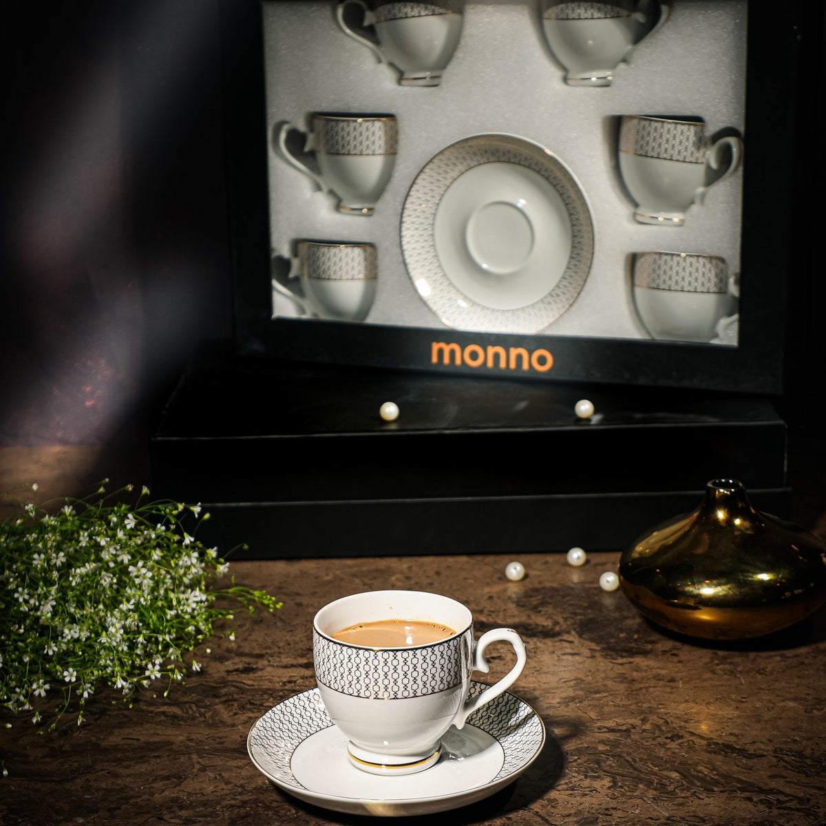 Ornate 12 Pcs Tea Cup & Saucer Monno Ceramic