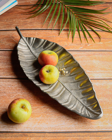 Palm Leaf Silver Centerpiece