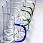 Borosilicate Mug with Color Handle Set of 6 Pcs