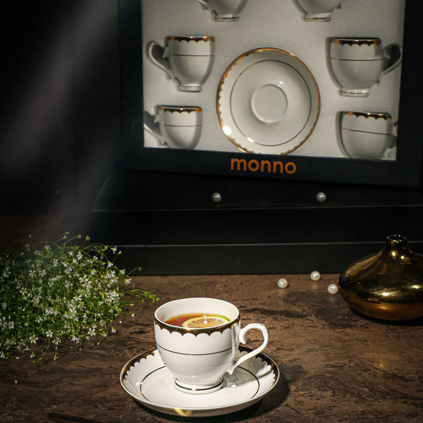 Amber Laces 12 Pcs Tea Cup & Saucer