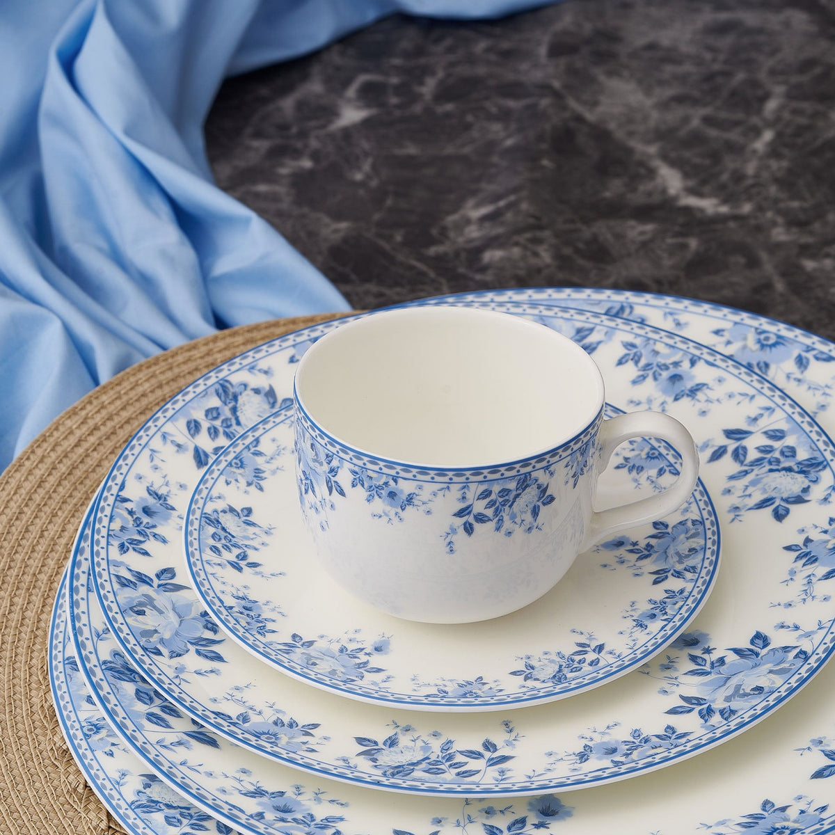 Bloom Blue Dinner Set