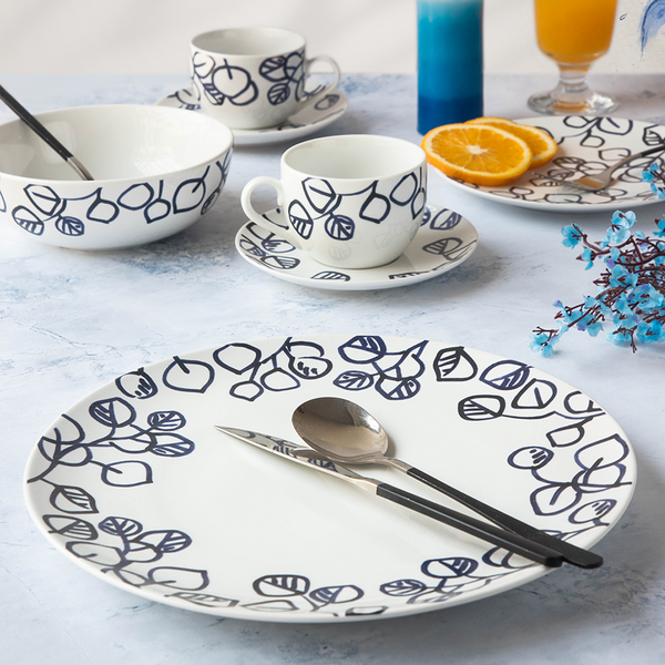 Blue Leaf Dinner Set