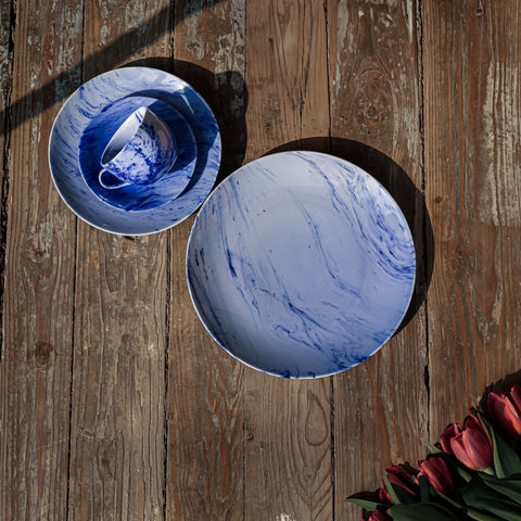 Marble Cobalt Blue Dinner Set