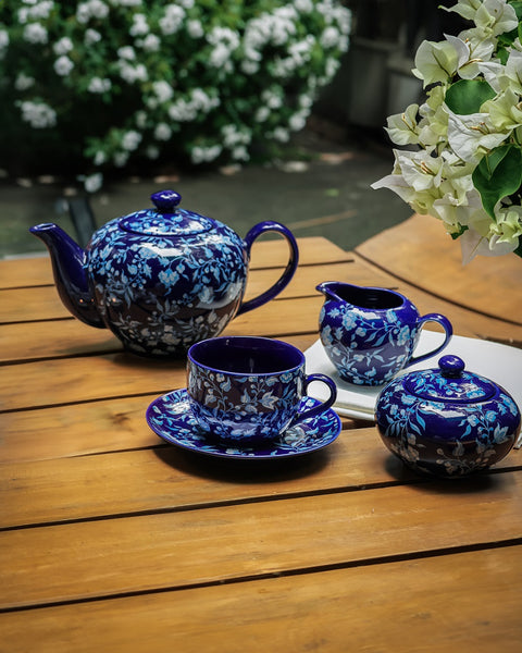 Indigo Petals Tea Set