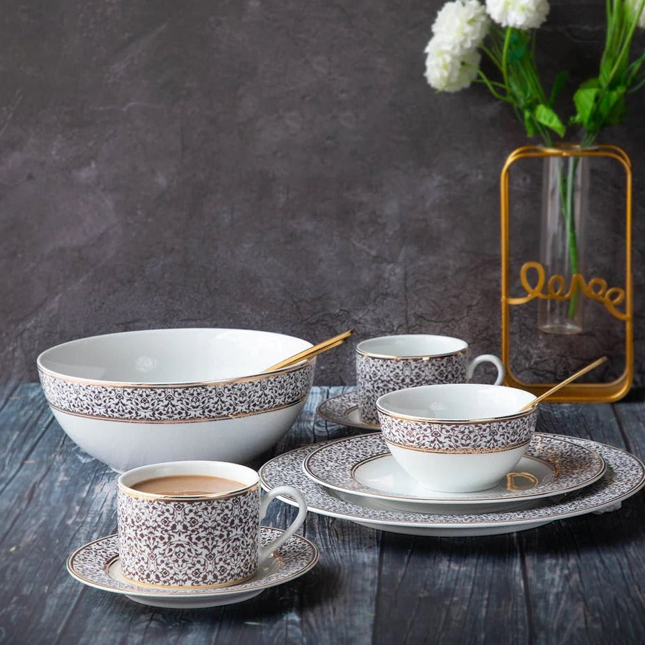 Satin Damask Dinner Set