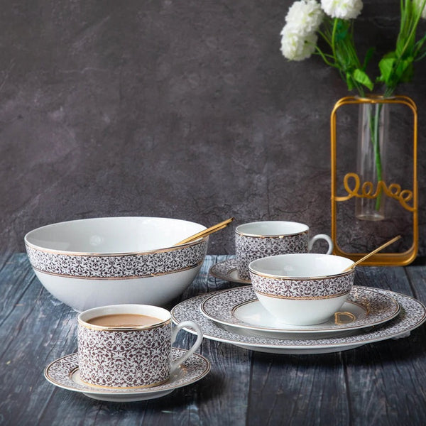 Satin Damask Dinner Set