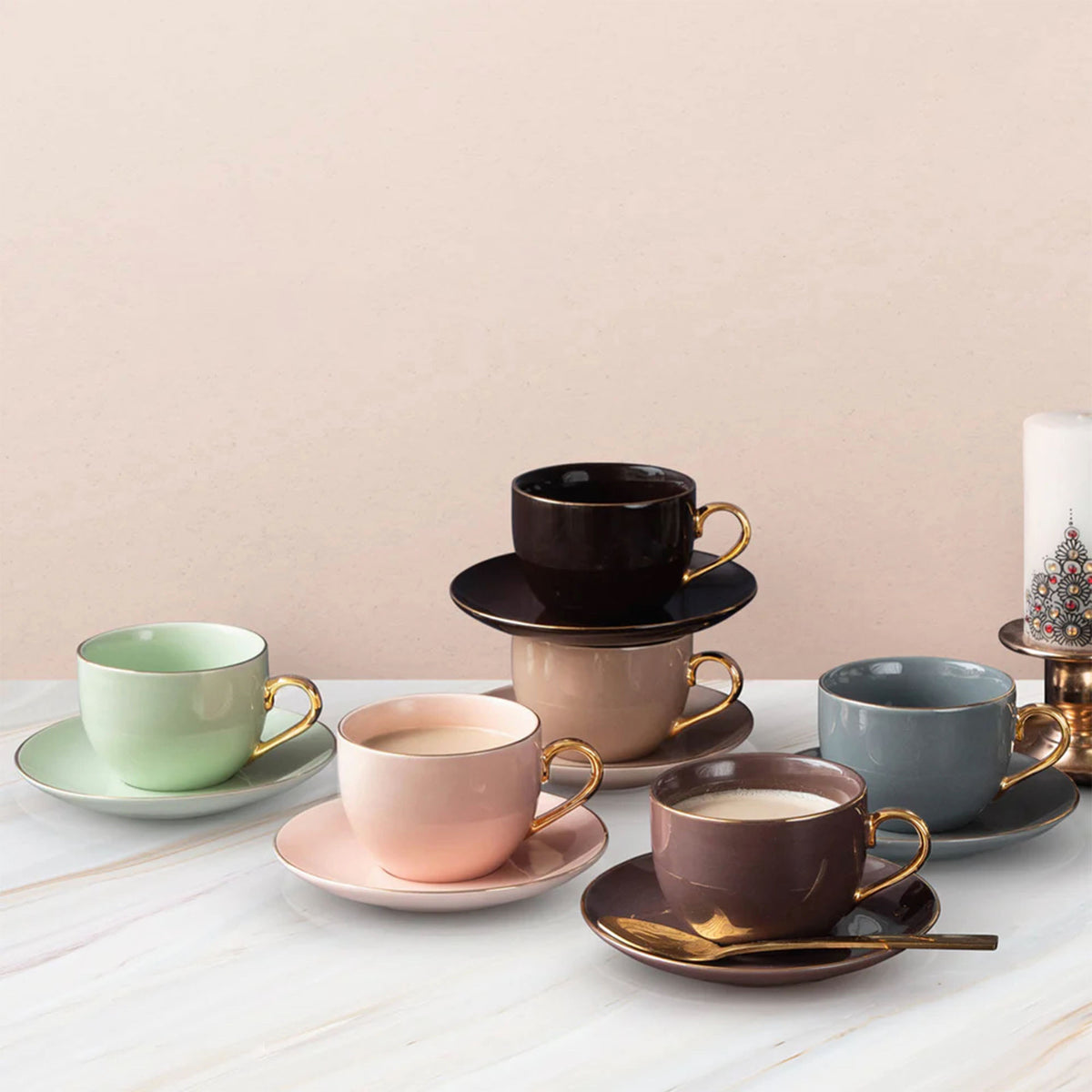 Senorita Rainbow 6 Pcs Cup & Saucer