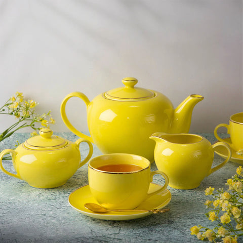 Senorita Yellow 15 Pcs Tea Set