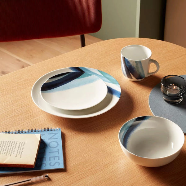 Watercolor Stripe Blue Serving Set