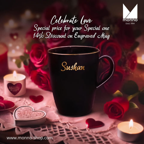 Engraved Mug by 24K Gold with Velvet Box (Valentines Offer)