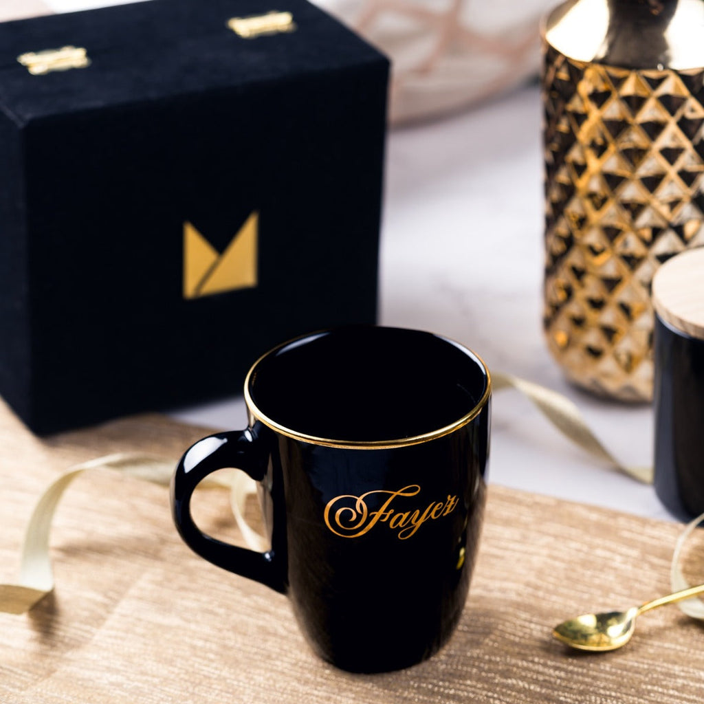 Engraved Mug by 24K Gold with Velvet Box