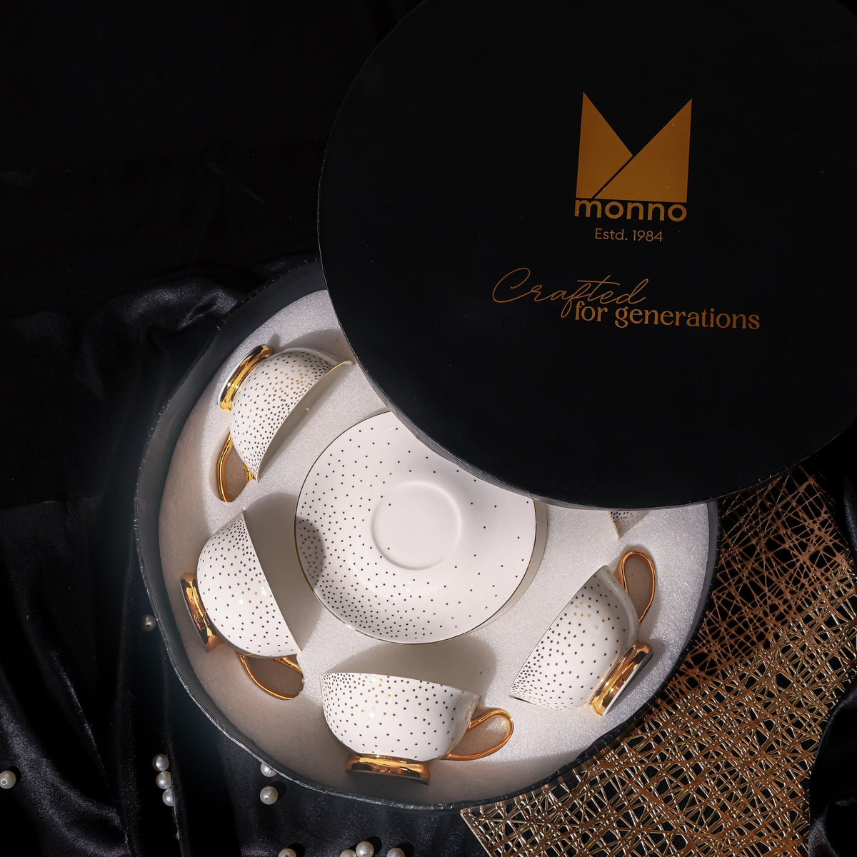 Gold Rain 12 Pcs Cup & Saucer Set