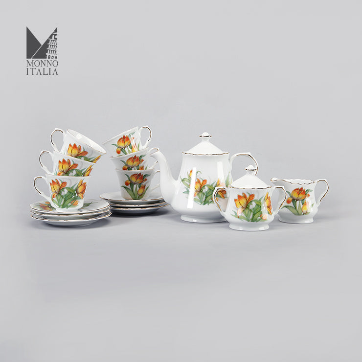 Royal Tulip Porcelain 15 Pcs Tea Set
