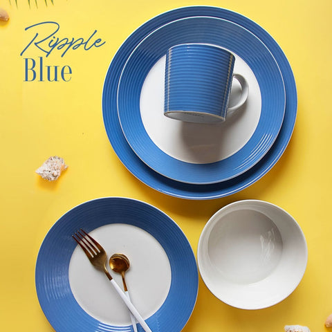 Ripple Blue Porcelain Dinnerware