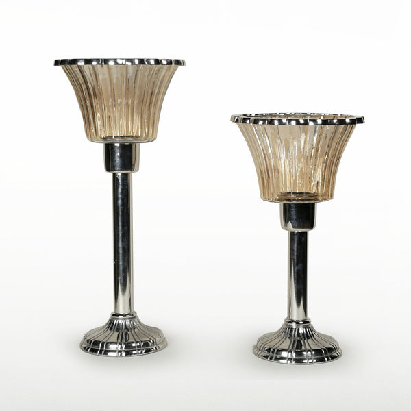 Amber Lily Hurricane Candle Stand