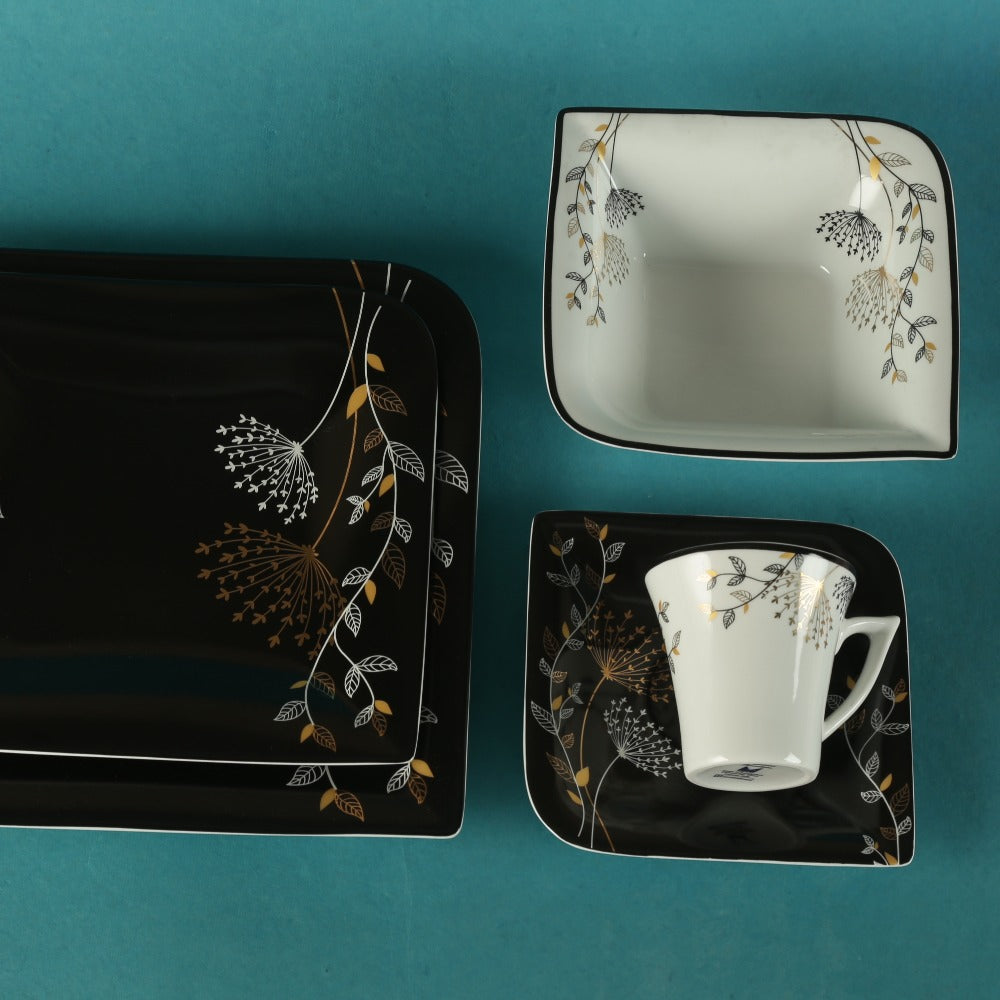 Stefy Black Porcelain Dinner Set