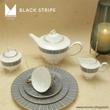 Black Stripe Bone China Dinner Set