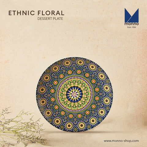 Ethnic Floral Dessert Plate
