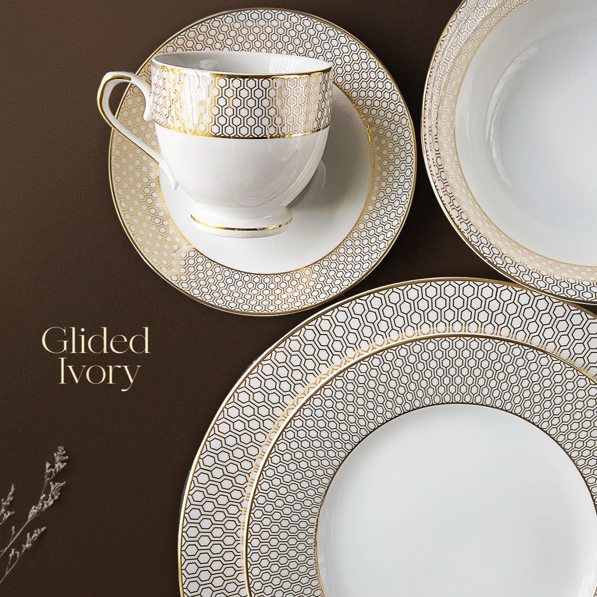 Gilded Ivory Dinner Set