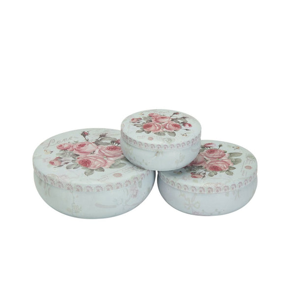 3 Pcs Round Tin Box
