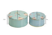 2 Pcs Round Tin Box Sweet Buffet