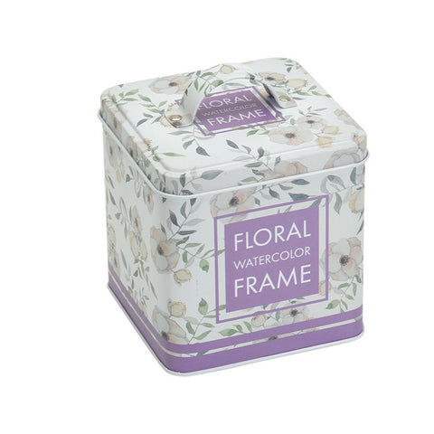 Square Tin Box Floral Frame