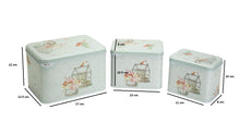 3 Pcs Square Tin Box Bird and Case