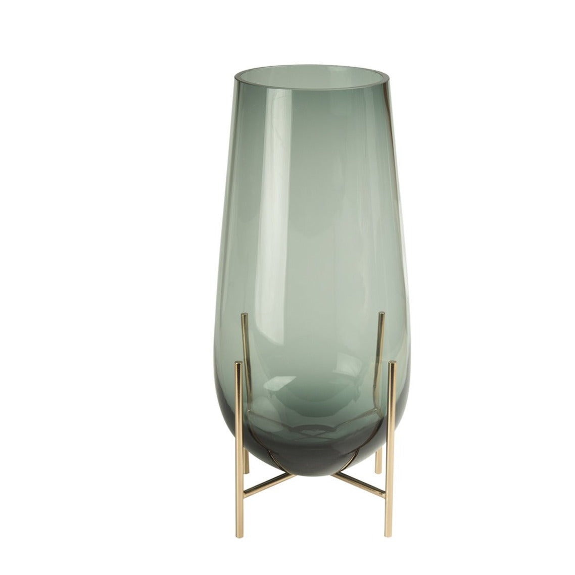 Black Glass Vase With Stand