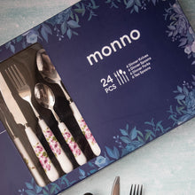 Pink Romance 24 Pcs Ceramic Cutlery Set