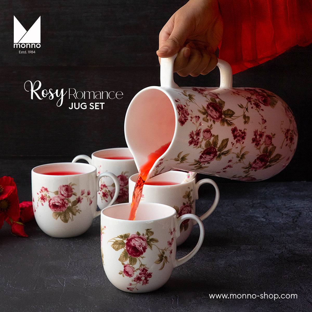 Rosy Romance 5 Pcs Jug Set