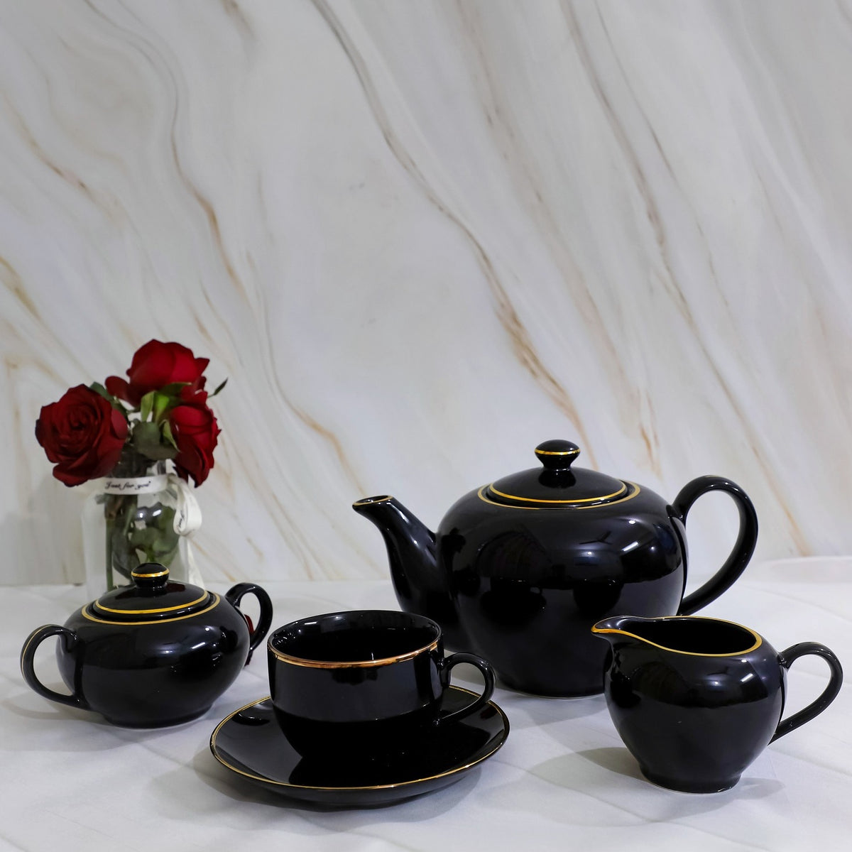 Senorita Onyx 15 Pcs Tea Set