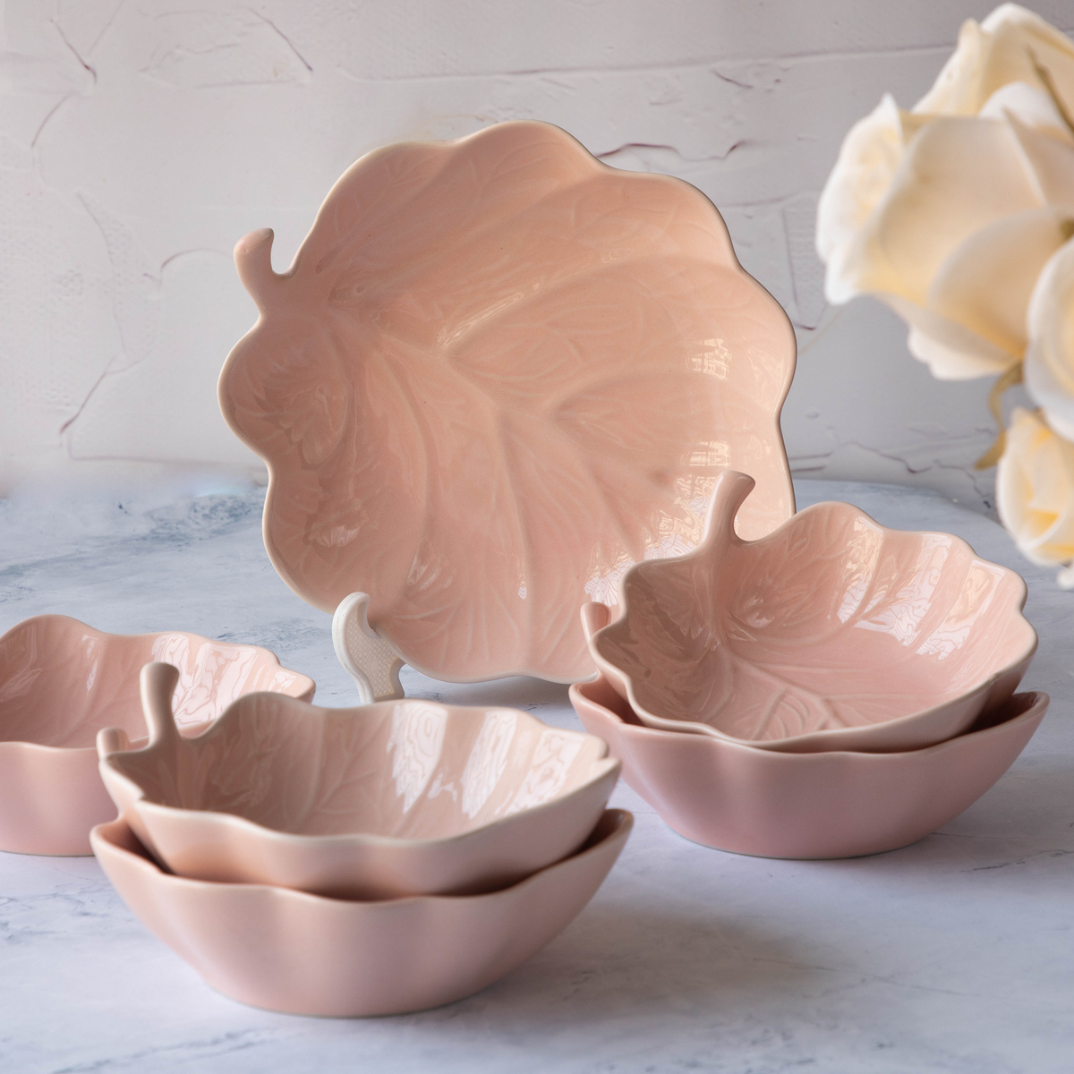 7 Pcs Leaf Dessert Set